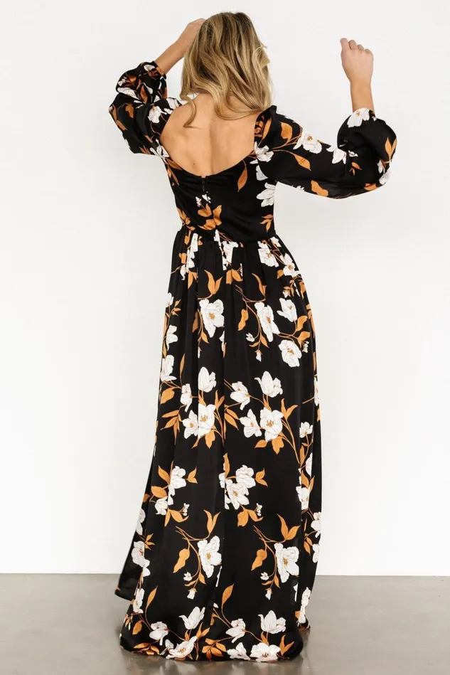 Baltic Born Wedding Guest Women Tristan Maxi Dress Black Floral Baltic Born Wedding Guest Women Tristan Maxi Dress Black Floral
