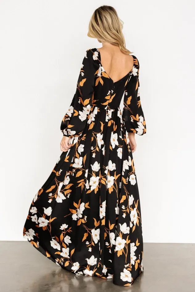 Baltic Born Wedding Guest Women Tristan Maxi Dress Black Floral Baltic Born Wedding Guest Women Tristan Maxi Dress Black Floral