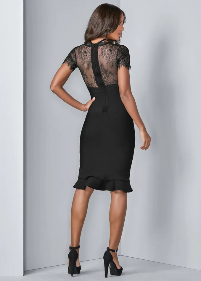 BANDAGE STRAPPY DRESS Black Women VENUS Midi Dresses