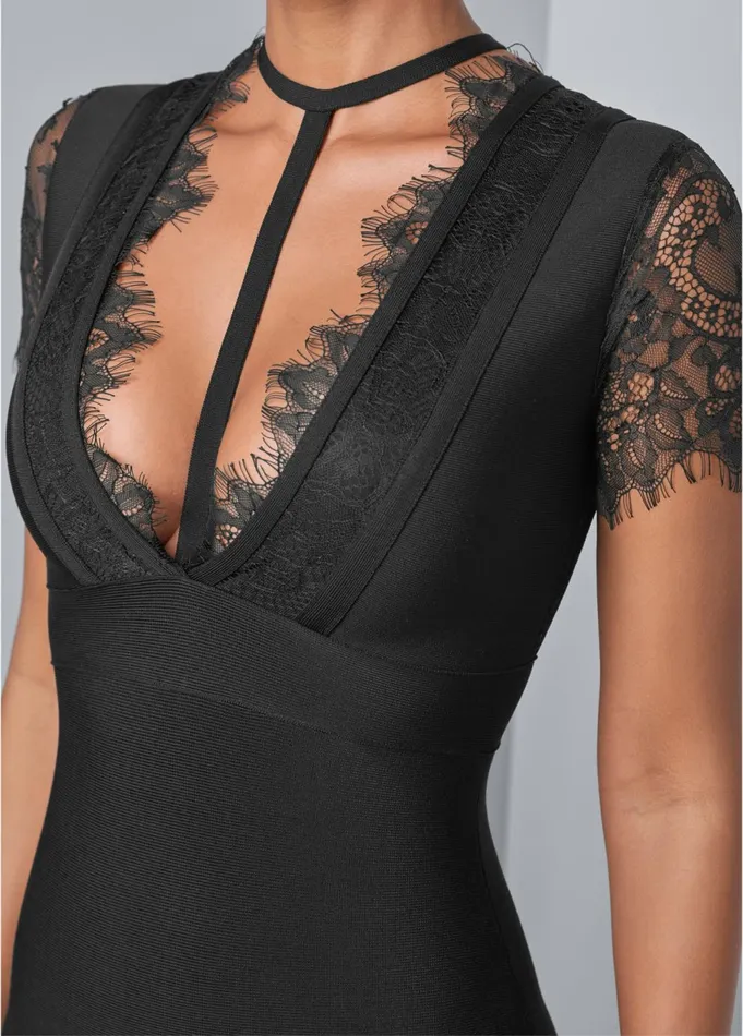 BANDAGE STRAPPY DRESS Black Women VENUS Midi Dresses