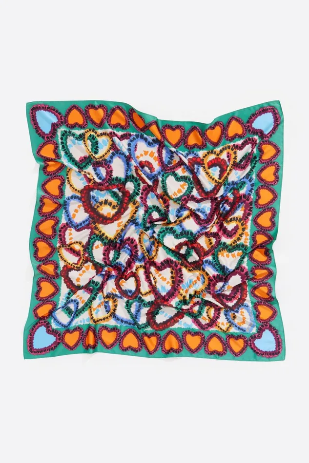 Beige Frame Hearts Scarf Beige Women Bimba Y Lola Scarves Beige Frame Hearts Scarf Beige Women Bimba Y Lola Scarves