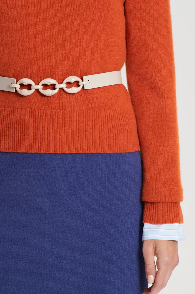 Belts Women Scanlan Theodore RESIN CHUNKY TRIM BELT 25 Oyster