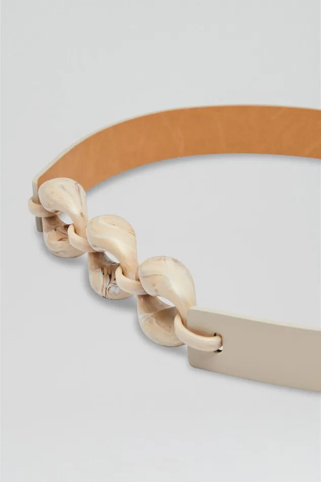 Belts Women Scanlan Theodore RESIN CHUNKY TRIM BELT 25 Oyster Belts Women Scanlan Theodore RESIN CHUNKY TRIM BELT 25 Oyster