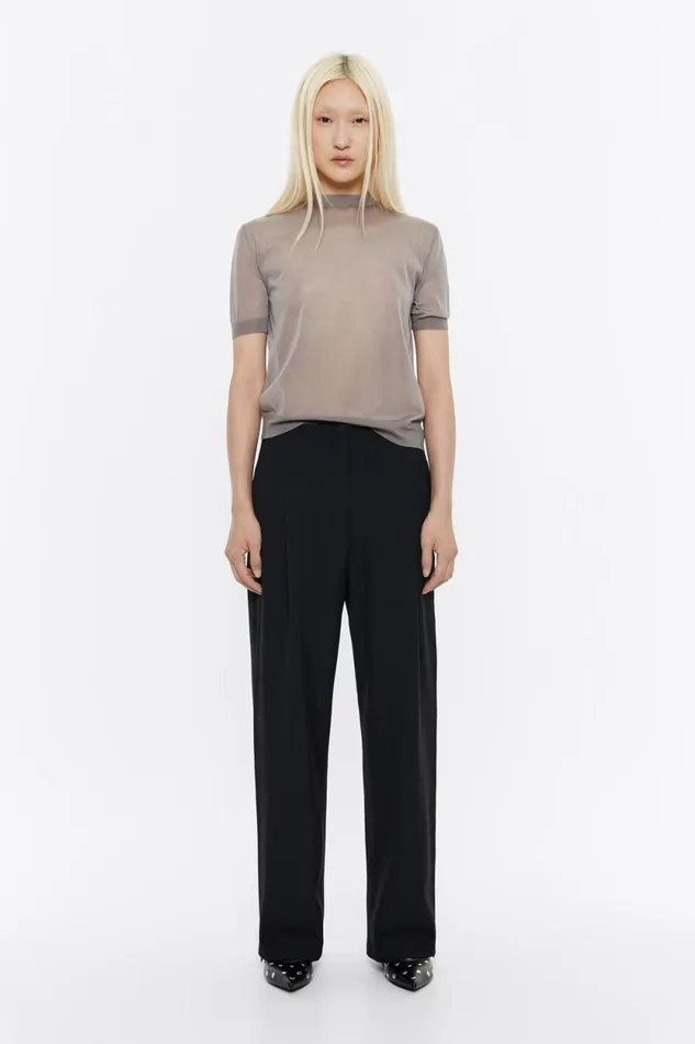 Black Cool Wool Darted Trousers Black Women Bimba Y Lola Trousers
