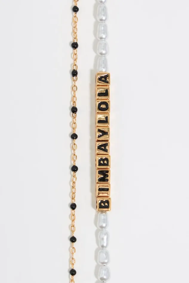 Black Dice Logo Bracelet Black Women Bimba Y Lola Bracelets Black Dice Logo Bracelet Black Women Bimba Y Lola Bracelets