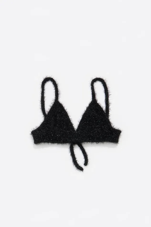 Black Knit Bra Top Black Women Bimba Y Lola Knitwear Black Knit Bra Top Black Women Bimba Y Lola Knitwear