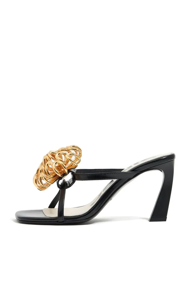 Black Leather Strappy Sandal With Flower Black Women Bimba Y Lola Bimba Y Palomo Black Leather Strappy Sandal With Flower Black Women Bimba Y Lola Bimba Y Palomo