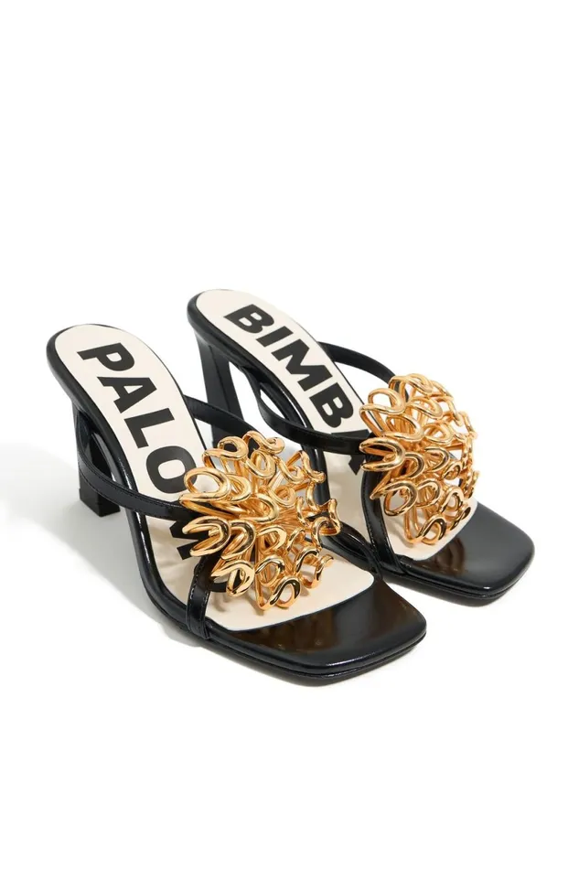 Black Leather Strappy Sandal With Flower Black Women Bimba Y Lola Bimba Y Palomo Black Leather Strappy Sandal With Flower Black Women Bimba Y Lola Bimba Y Palomo