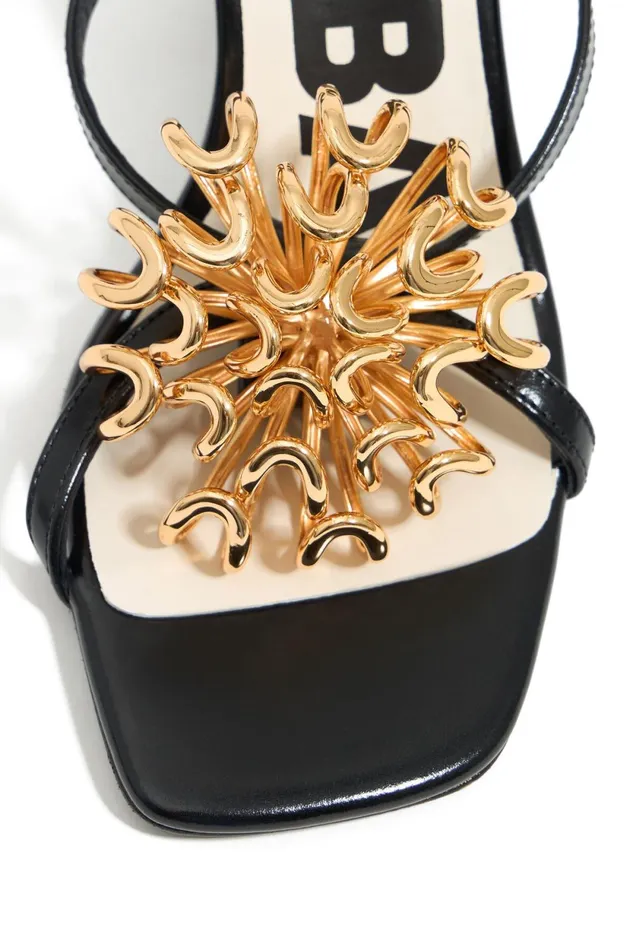 Black Leather Strappy Sandal With Flower Black Women Bimba Y Lola Bimba Y Palomo Black Leather Strappy Sandal With Flower Black Women Bimba Y Lola Bimba Y Palomo