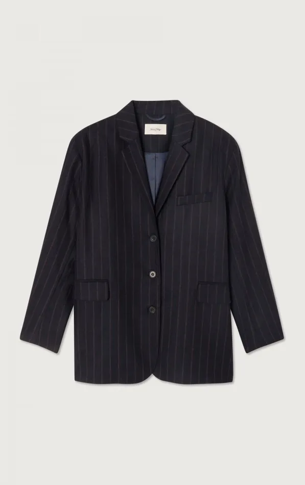 Blazer Dirow Navy Stripes Women American Vintage Jackets and Blazers Blazer Dirow Navy Stripes Women American Vintage Jackets and Blazers