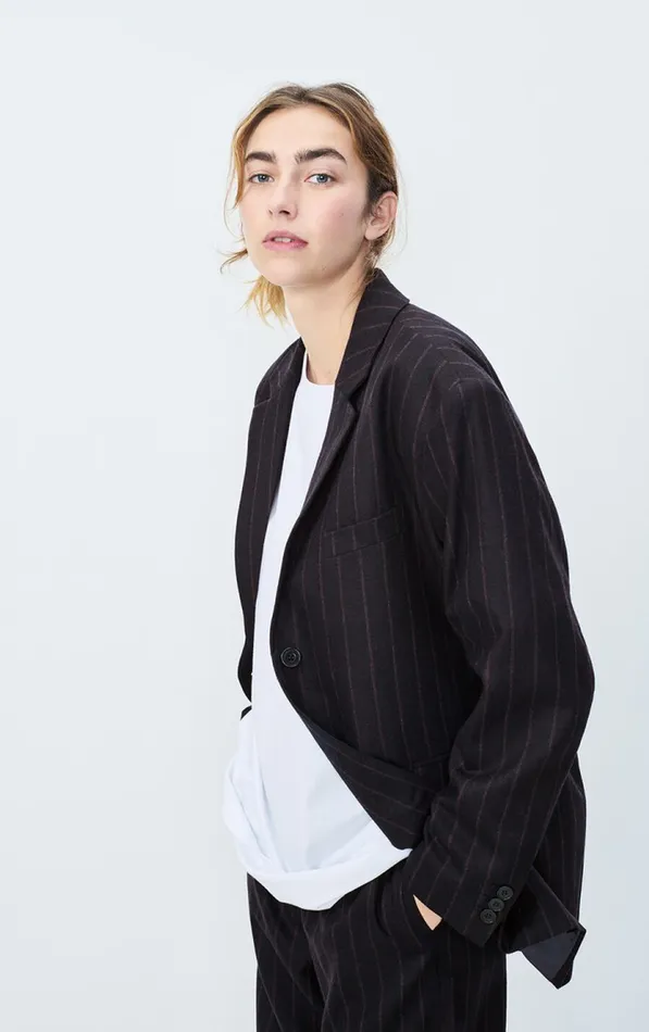 Blazer Dirow Navy Stripes Women American Vintage Jackets and Blazers Blazer Dirow Navy Stripes Women American Vintage Jackets and Blazers