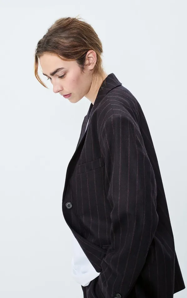 Blazer Dirow Navy Stripes Women American Vintage Jackets and Blazers Blazer Dirow Navy Stripes Women American Vintage Jackets and Blazers