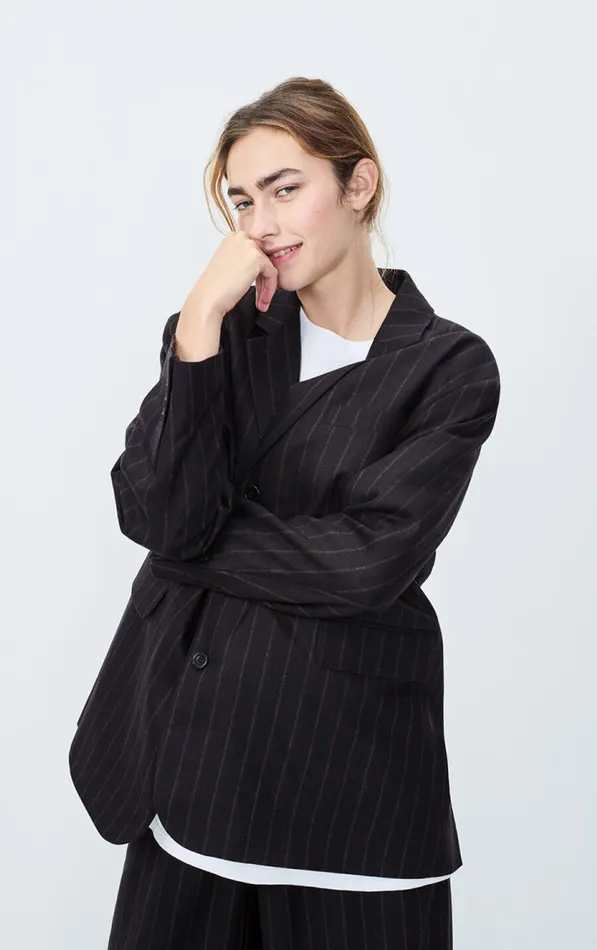 Blazer Dirow Navy Stripes Women American Vintage Jackets and Blazers Blazer Dirow Navy Stripes Women American Vintage Jackets and Blazers