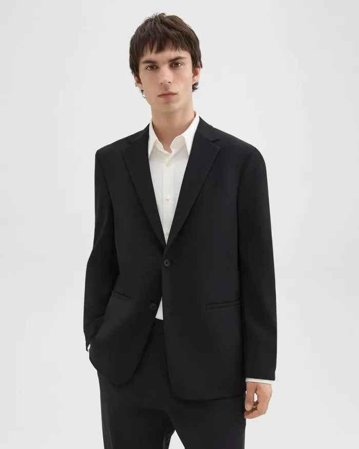 Blazers Jackets Men Theory Clinton Blazer In Precision Ponte Black