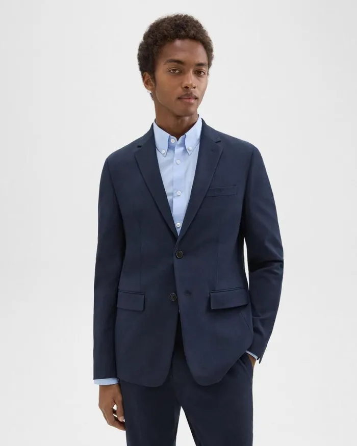 Blazers Jackets Men Theory Morton Blazer In Stretch Cotton Baltic