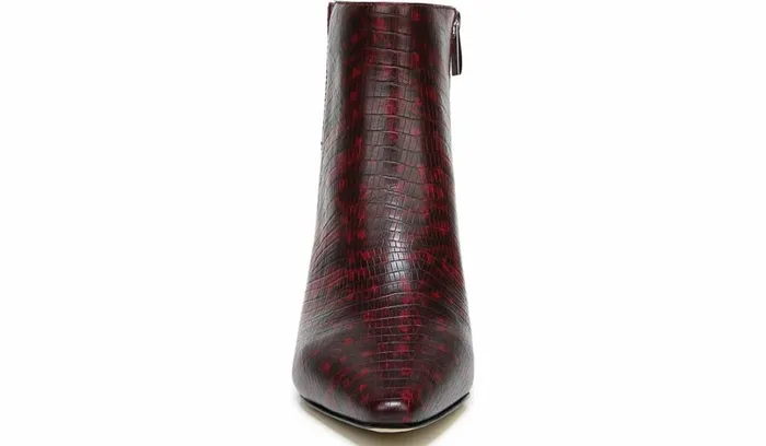 Booties Women Franco Sarto Franco Sandria Block Heel Bootie Wine Snake Print Leather