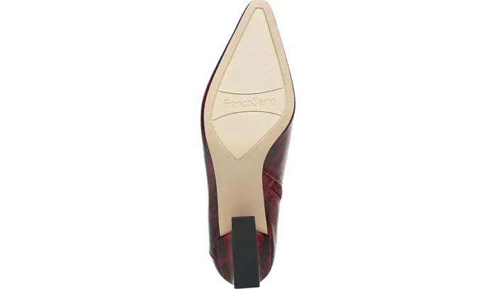 Booties Women Franco Sarto Franco Sandria Block Heel Bootie Wine Snake Print Leather