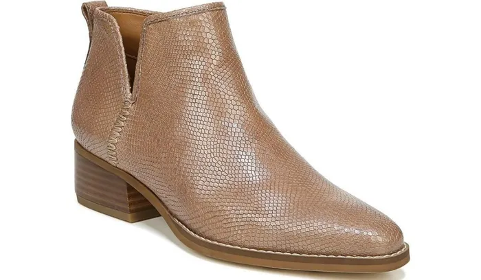 Booties Women Franco Sarto Sarto Asti Ankle Boot Taupe Snake Print Leather
