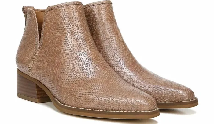 Booties Women Franco Sarto Sarto Asti Ankle Boot Taupe Snake Print Leather