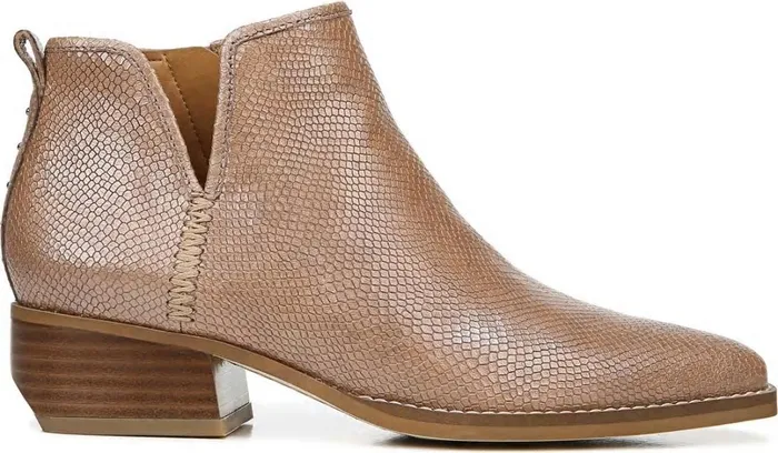 Booties Women Franco Sarto Sarto Asti Ankle Boot Taupe Snake Print Leather