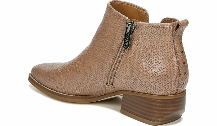 Booties Women Franco Sarto Sarto Asti Ankle Boot Taupe Snake Print Leather