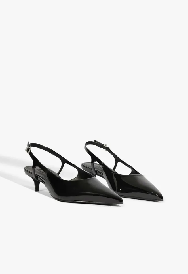 Boris Kitten Sling Pump Black Women Schutz Shoes