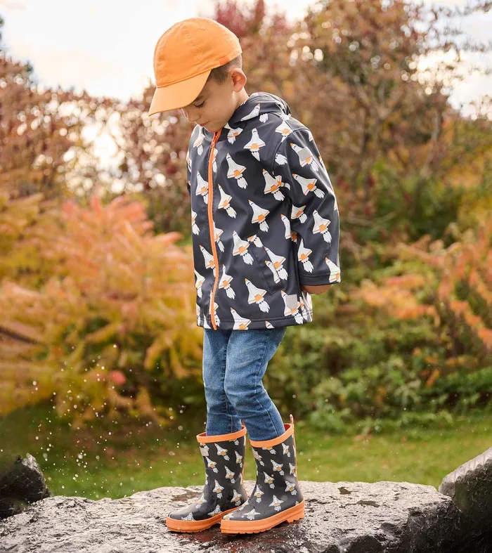Boys Space Shuttles Colour Changing ZipUp Rain Jacket Hatley
