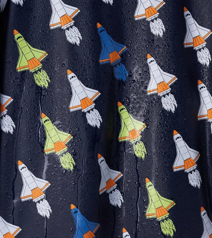 Boys Space Shuttles Colour Changing ZipUp Rain Jacket Hatley