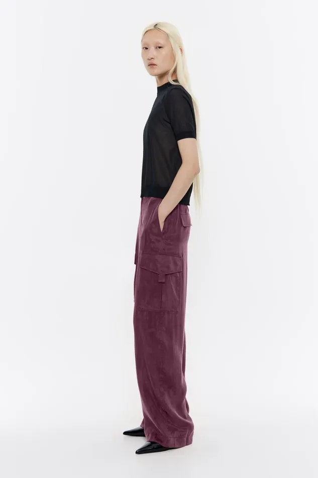 Burgundy Fluid Cargo Trousers Burgundy Women Bimba Y Lola Trousers Burgundy Fluid Cargo Trousers Burgundy Women Bimba Y Lola Trousers