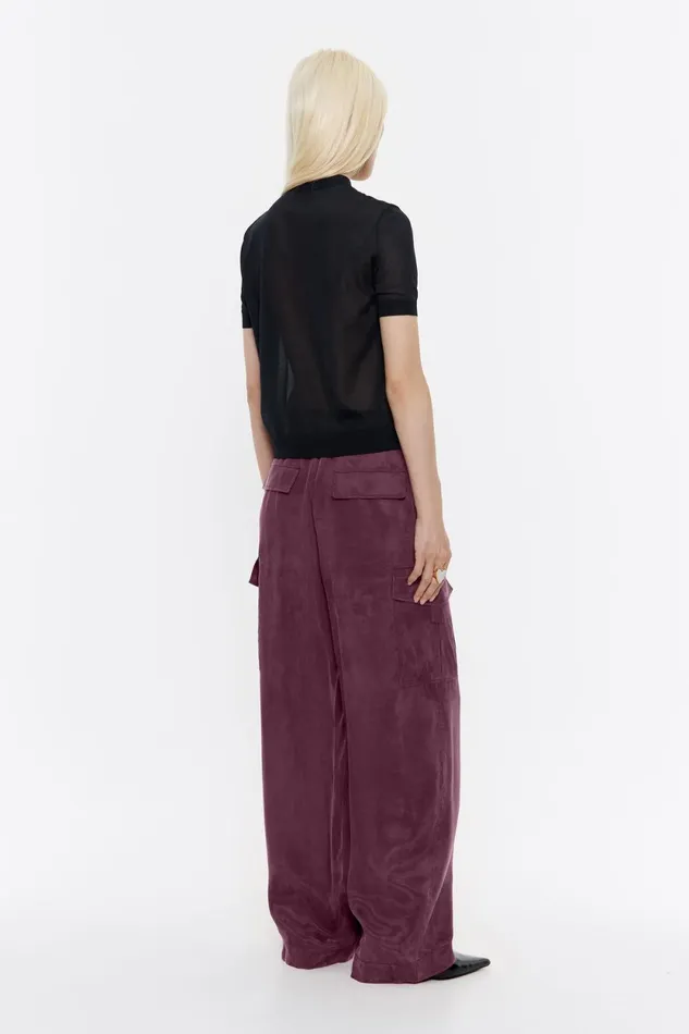 Burgundy Fluid Cargo Trousers Burgundy Women Bimba Y Lola Trousers Burgundy Fluid Cargo Trousers Burgundy Women Bimba Y Lola Trousers