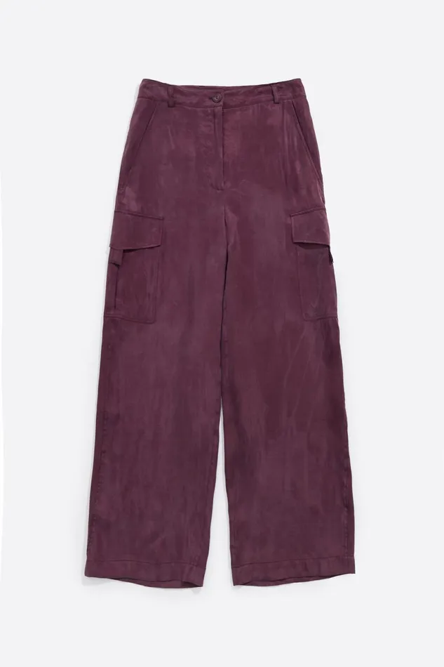 Burgundy Fluid Cargo Trousers Burgundy Women Bimba Y Lola Trousers Burgundy Fluid Cargo Trousers Burgundy Women Bimba Y Lola Trousers