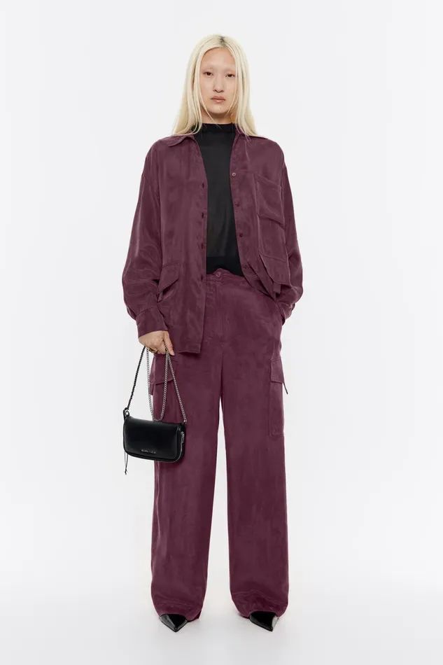 Burgundy Fluid Cargo Trousers Burgundy Women Bimba Y Lola Trousers Burgundy Fluid Cargo Trousers Burgundy Women Bimba Y Lola Trousers