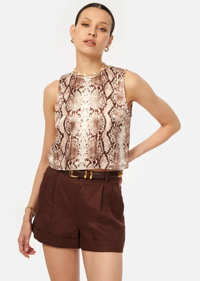 CAMI NYC Tops and Sweaters Women Romilly Cropped Top Sand Snake