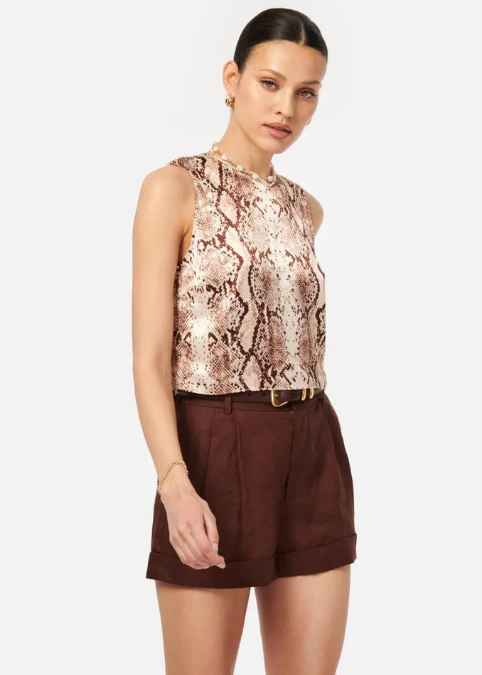 CAMI NYC Tops and Sweaters Women Romilly Cropped Top Sand Snake