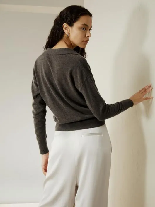 Cashmere Polo Shirt Women Lilysilk Knitwear