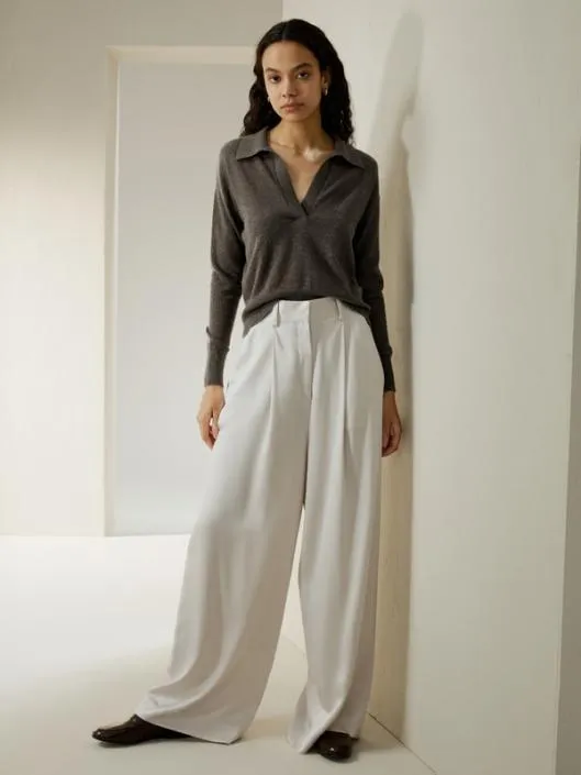 Cashmere Polo Shirt Women Lilysilk Knitwear