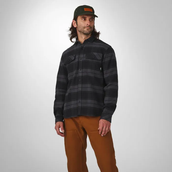 Cedar Mill Cotton Flannel Shirt Black Plaid Men Danner Shirts