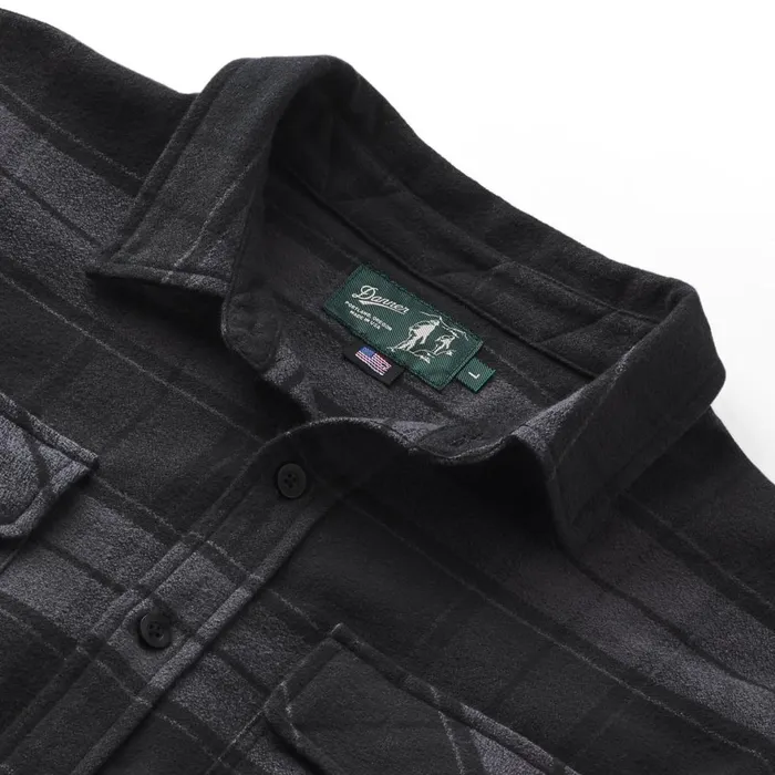 Cedar Mill Cotton Flannel Shirt Black Plaid Men Danner Shirts