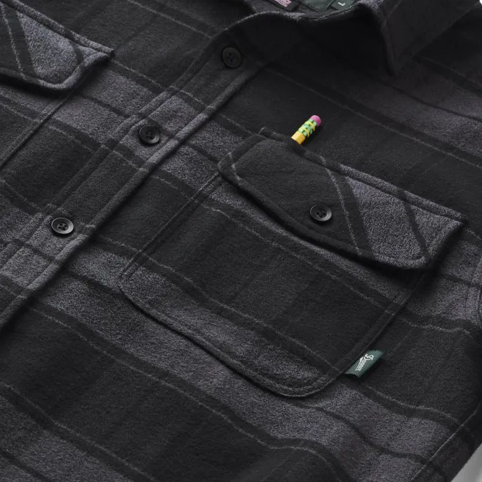 Cedar Mill Cotton Flannel Shirt Black Plaid Men Danner Shirts