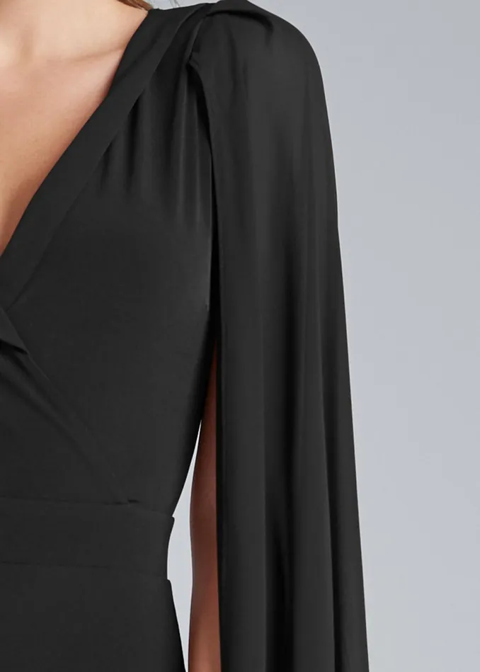 CHIFFON OVERLAY JUMPSUIT Black Women VENUS Occasion Jumpsuits and Rompers