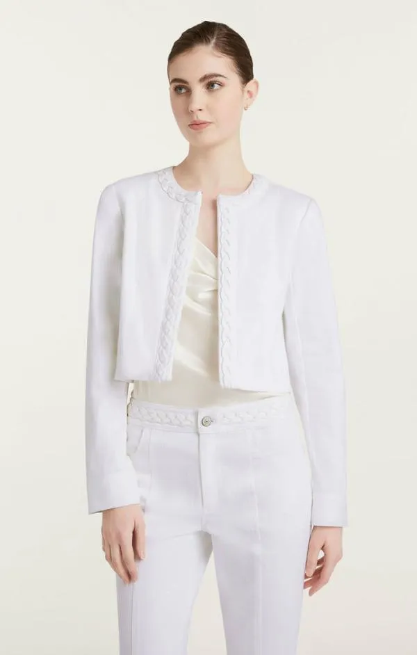 Cinq Sept Braided Ayala Jacket White Women Denim