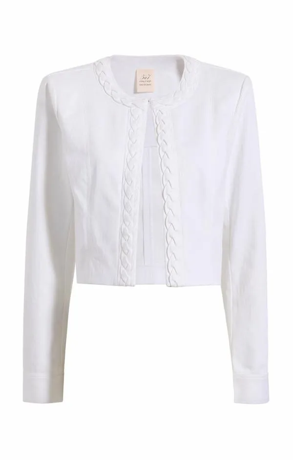 Cinq Sept Braided Ayala Jacket White Women Denim