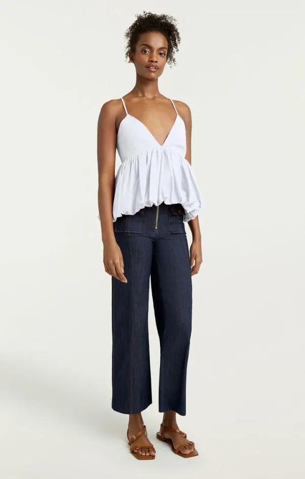 Cinq Sept Effie Top White Women Tank Tops and Camisoles