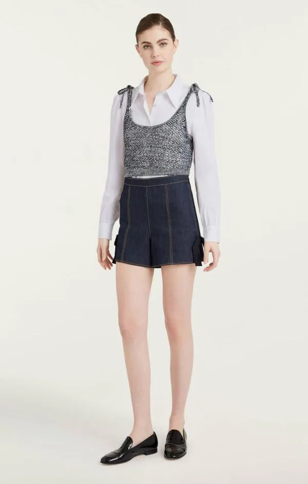Cinq Sept Elodie Top Navywhite Women Long Sleeve Tops