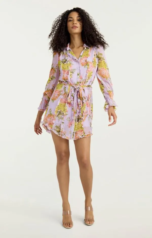Cinq Sept Faded Chrysanthemum Estelle Dress Lilac Multi Women Mini