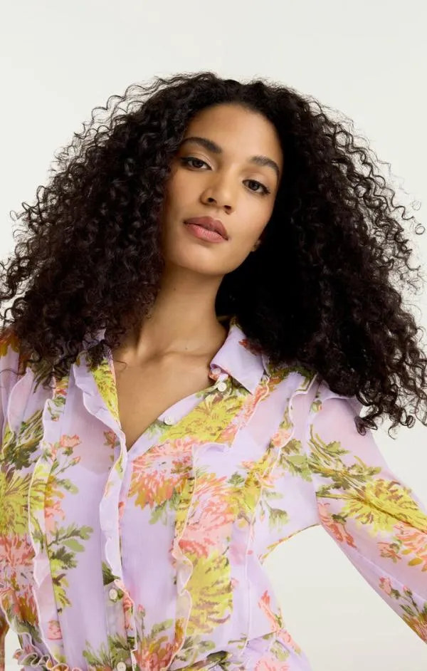Cinq Sept Faded Chrysanthemum Estelle Dress Lilac Multi Women Mini