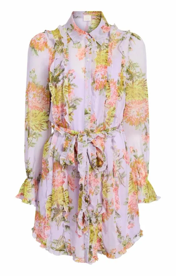 Cinq Sept Faded Chrysanthemum Estelle Dress Lilac Multi Women Mini