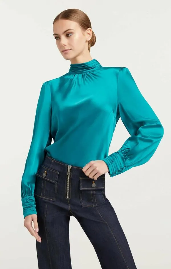 Cinq Sept Jem Top Blue Jade Women Long Sleeve Tops