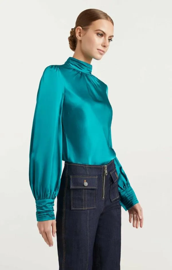 Cinq Sept Jem Top Blue Jade Women Long Sleeve Tops
