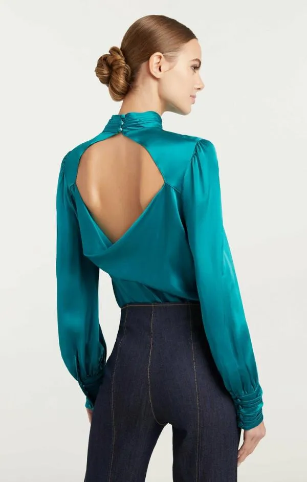 Cinq Sept Jem Top Blue Jade Women Long Sleeve Tops